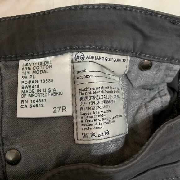 AG Adriano Goldschmied gray stretch stilt cigarette leg jeggings - Picture 7 of 9